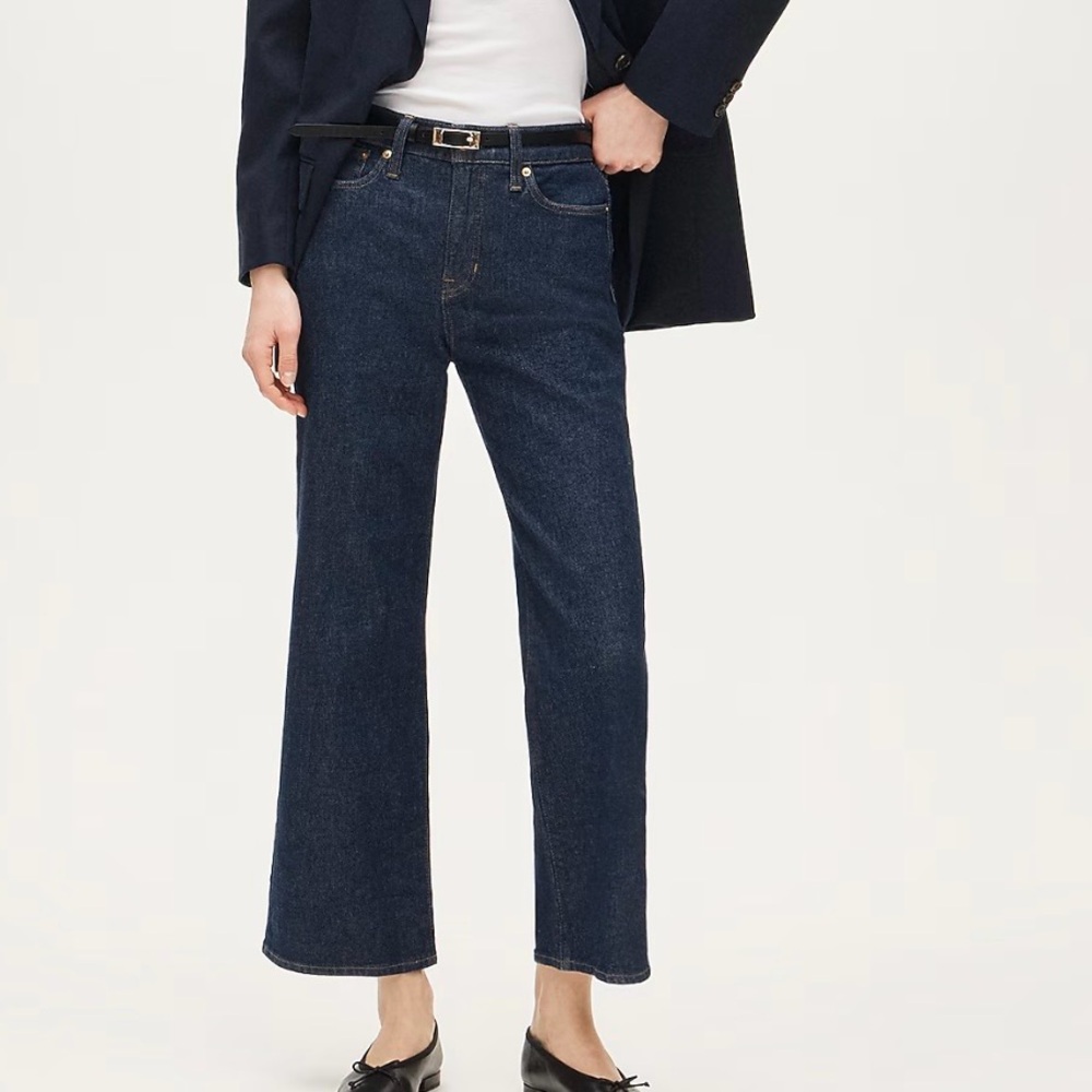 j.crew slim wide leg jeans dark wash - Picture 2 of 12